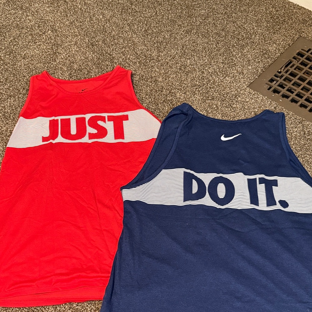 Nike Red and Navy Tank Tops